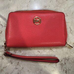 Michael Kors Coral Wristlet Clutch
